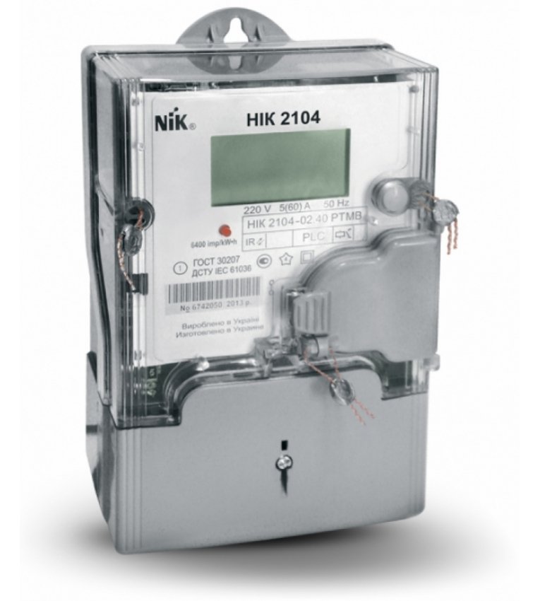 Электросчётчик NIK 2104-02.12P (5-60А +ZigBee радиомодем +реле +RS-485) - NIK 2104-02.12P