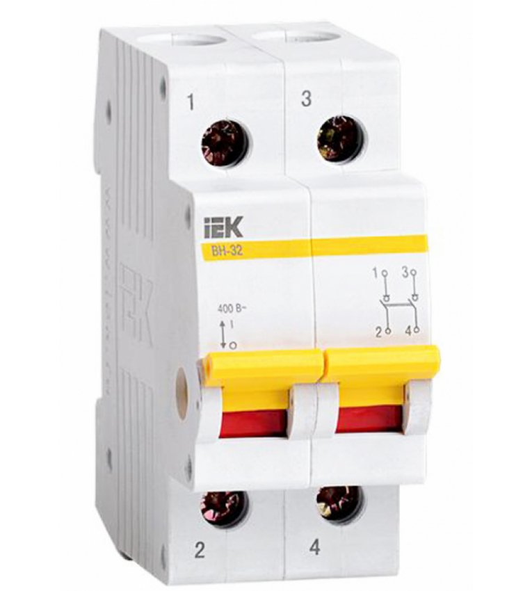 Выключатель нагрузки IEK MNV10-2-020 ВН-32 2Р 20А - MNV10-2-020