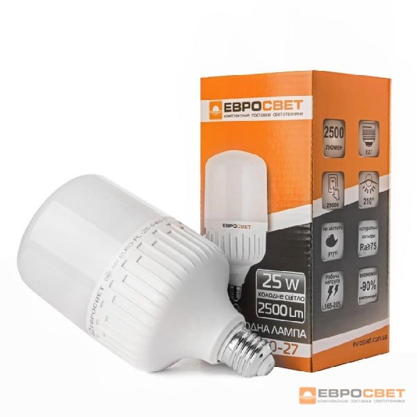 Лампа светодиодная EVRO-PL-25-6400-27 - 39471