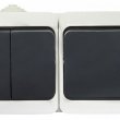 Блок - два выключателя (1 одноклавишный + 1 двухклавишный, черные клавиши) 2ВЗ10-1-2-IP44N АСКО-УКРЕМ