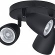Потрійний поворотний світильник спот Global GSL-01C 12Вт 4100K на круглій основі (чорний) 3-GSL-11241-CB