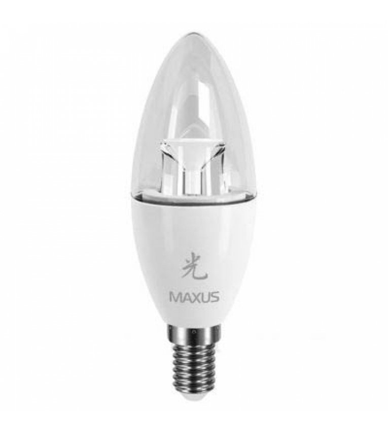 Светодиодная лампа 1-LED-421 С37 6Вт Maxus 3000K, E14 - 1-LED-421