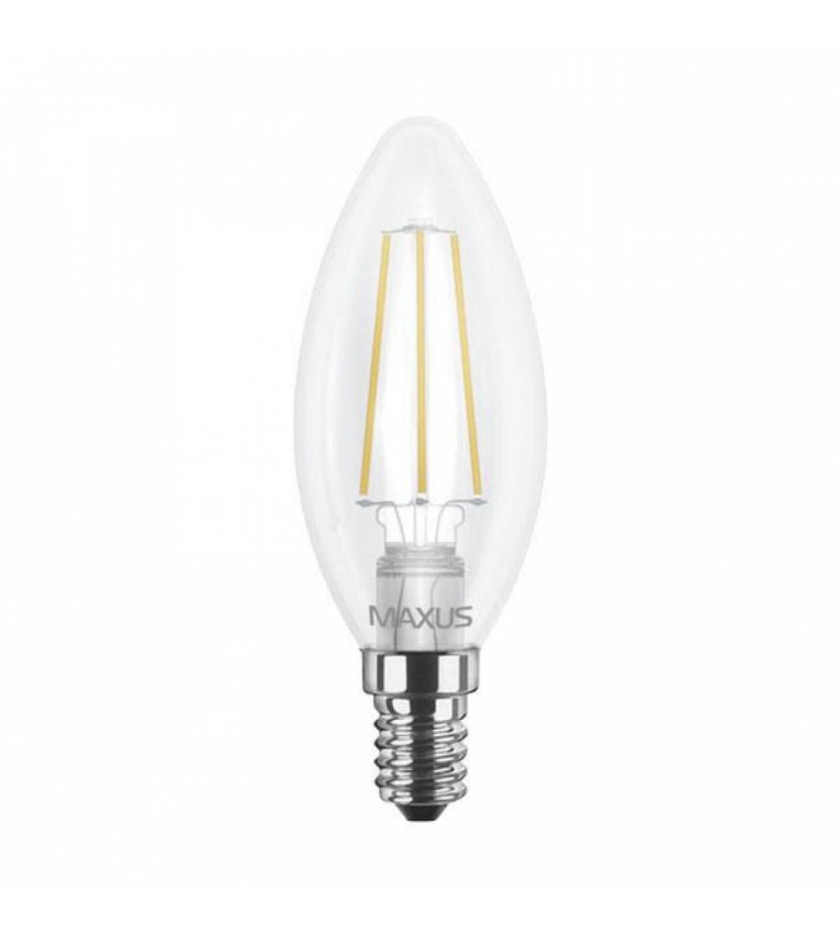 Светодиодная лампа 1-LED-538 C37 4Вт Maxus (Filament) 4100К, Е14 - 1-LED-538