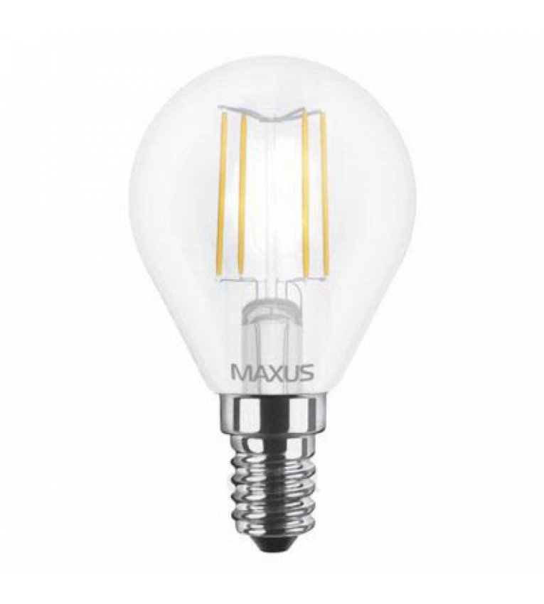 Лампа світлодіодна 1-LED-548 G45 4Вт Maxus (Filament) 4100К, Е14 - 1-LED-548