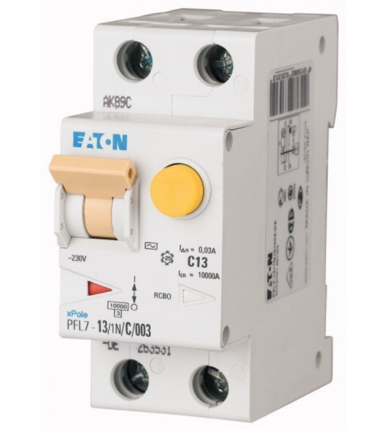 PFL7-13/1N/B/001 Дифференциальный автоматический выключатель EATON (Moeller) - 165600