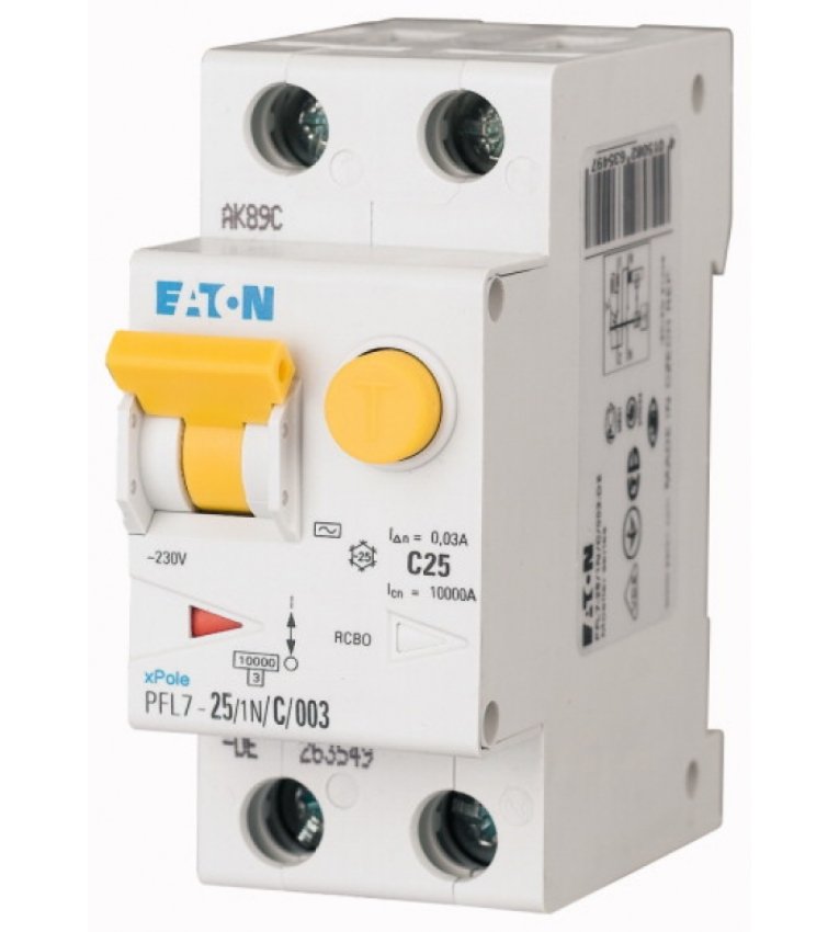 PFL7-25/1N/B/03 диференційний автоматичний вимикач EATON (Moeller) - 165657