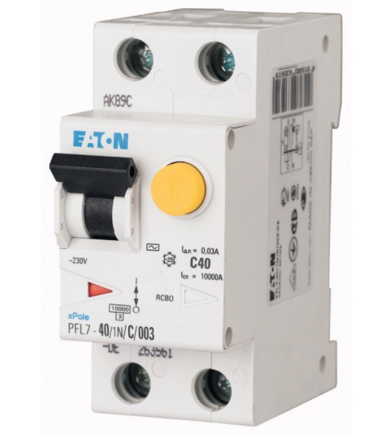 PFL7-40/1N/B/003-DE диференційний автоматичний вимикач EATON (Moeller) - 263558