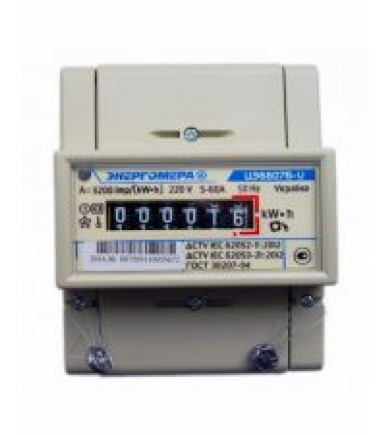 Лічильник електроенергії Енергоміра ЦЭ 6807Б-U K 1,0 220В 5-60А М6Р5 - EM1OT00002-1