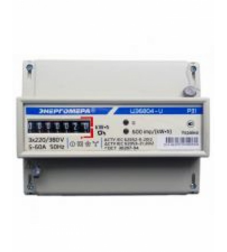 Счетчик электроэнергии ЦЭ6804-U/1 220В 5-60А 3ф.4пр. МР31 - EM3OT00008-3