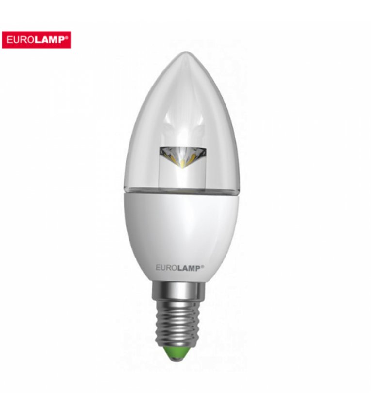 Лампа LED CL 6Вт Eurolamp 4000К ЕКО серия «D» свеча, E14 - LED-CL-06144(D)clear
