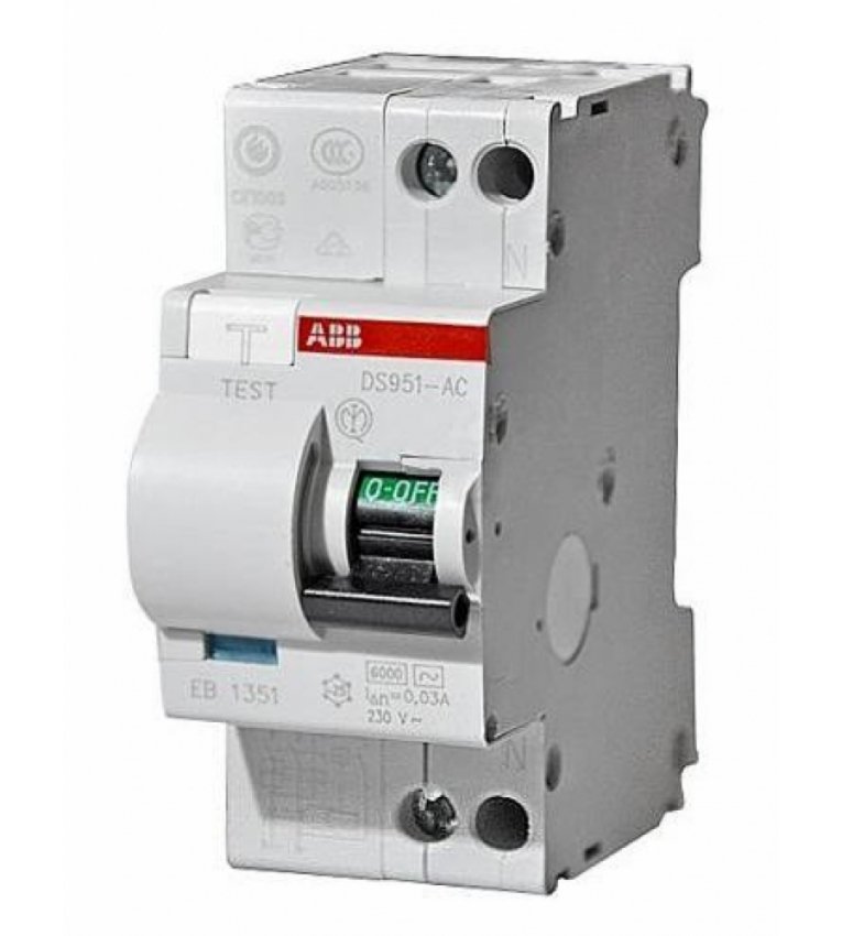 Выключатель дифференциального тока ABB DS 951 AC-B6/0,03A - 16021005