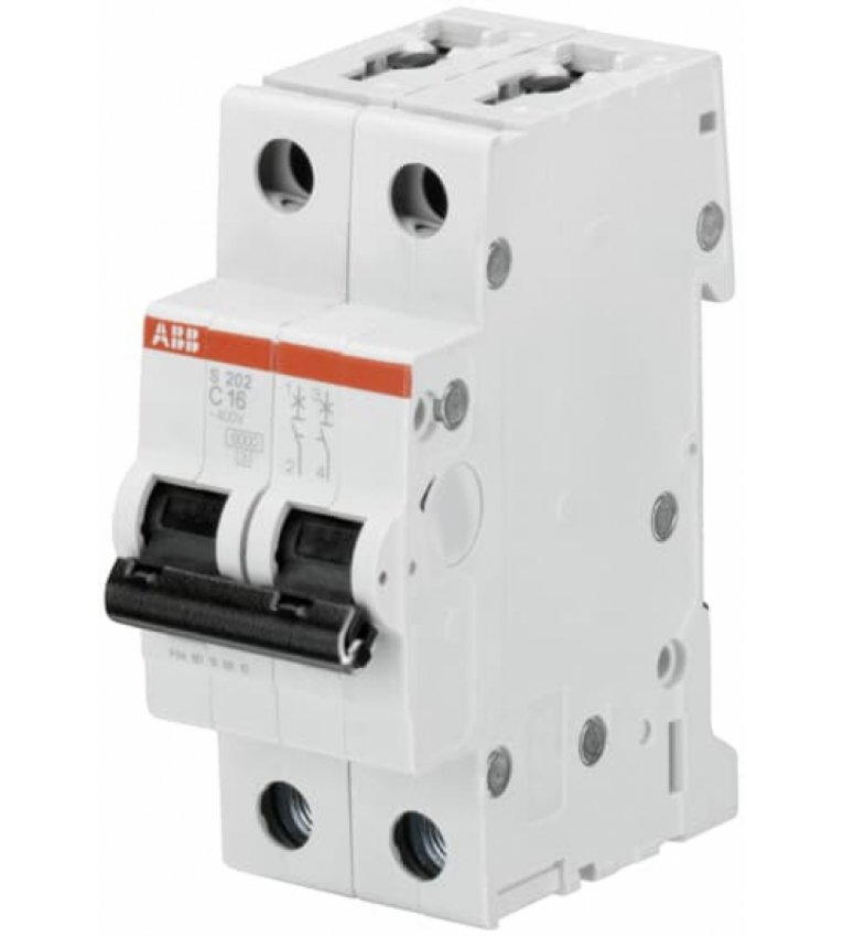 Автоматичний вимикач ABB S202-C1,6 тип C 1,6А - 2CDS252001R0974