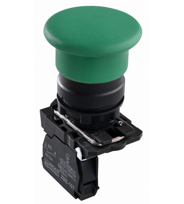 TB5-AC31 Кнопка 'грибок' (d 40 мм) 'СТАРТ' зеленая АСКО-УКРЕМ - A0140010178