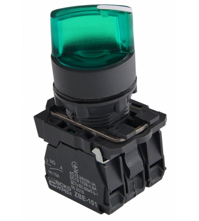 TB5-AK123M5 Кнопка зеленая поворотная 2-х поз. с подсветкой АСКО-УКРЕМ - A0140010165