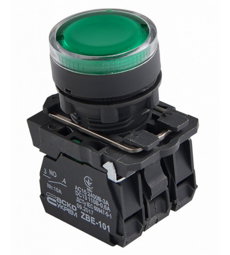 TB5-AW33M5 Кнопка с подсветкой зеленая АСКО-УКРЕМ - A0140010173