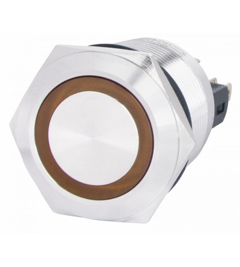 TYJ 22-271 220V желтая Кнопка металлическая с подсветкой 1NO+1NC АСКО-УКРЕМ - A0140010131