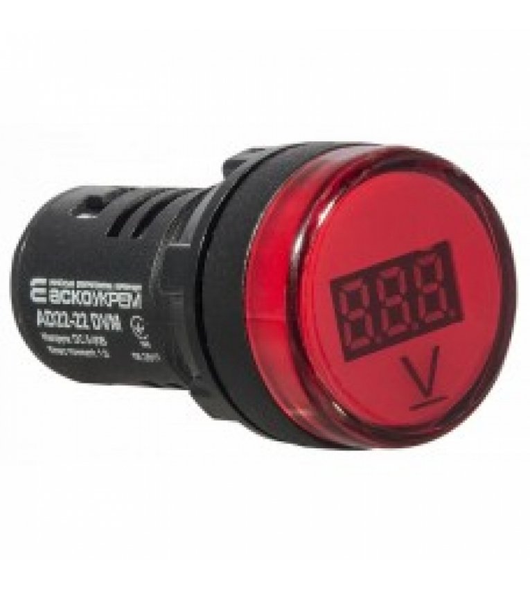 Красный постовой вольтметр Аско-Укрем AD22-22 DVM AC 80-500В - A0190010010