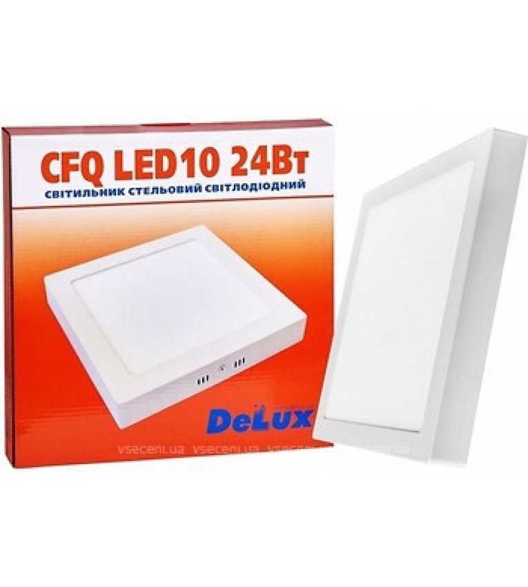 Квадратний стельовий світильник DELUX CFQ LED 10 4100К 24Вт 220В - 90006819