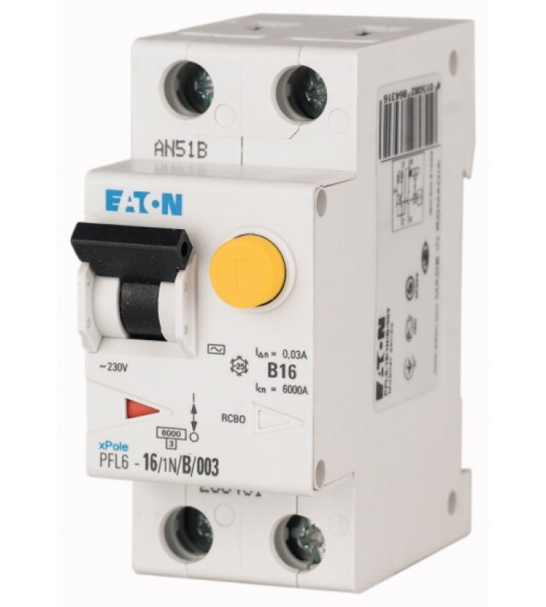 PFL6-13/1N/B/003 Дифференциальный автоматический выключатель EATON (Moeller) - 286430