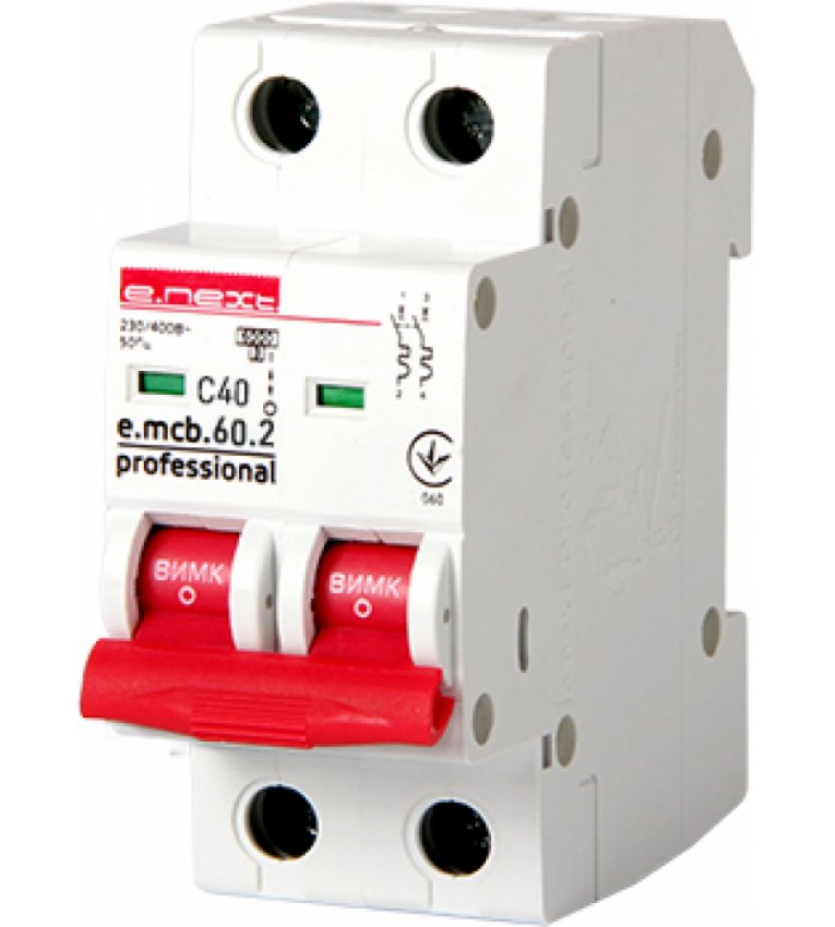 Модульний автоматичний вимикач E.NEXT e.mcb.pro.60.2.C - p042021