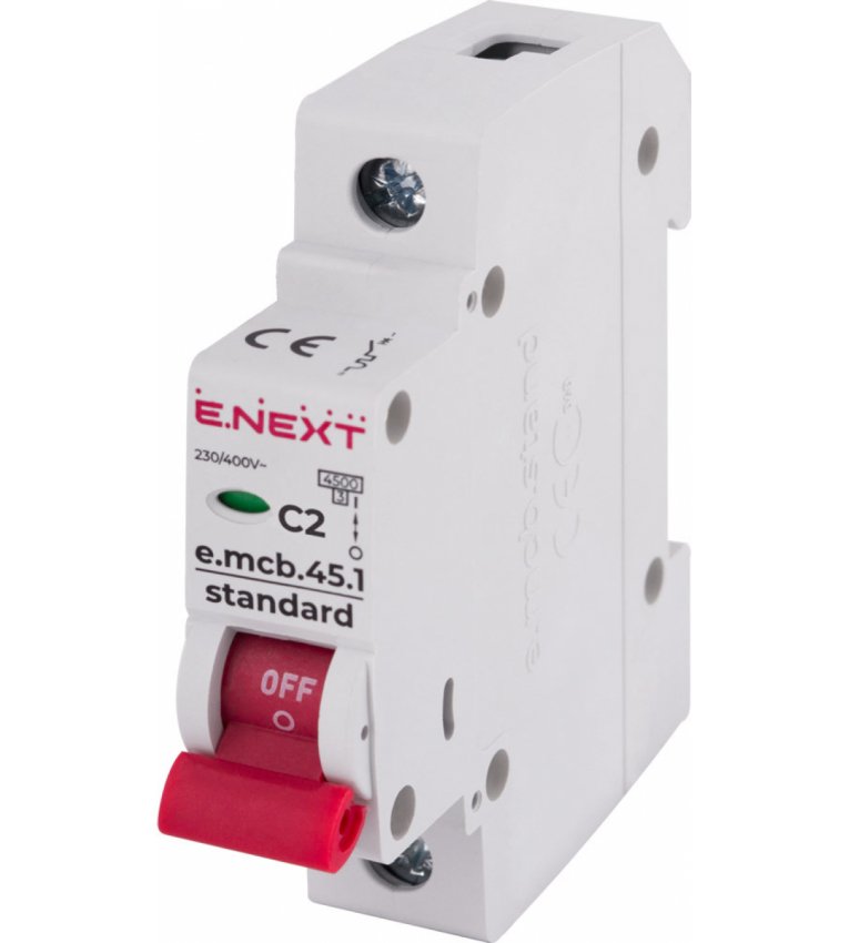 Модульний автоматичний вимикач E.NEXT e.mcb.stand.45.1.C2 - s002002