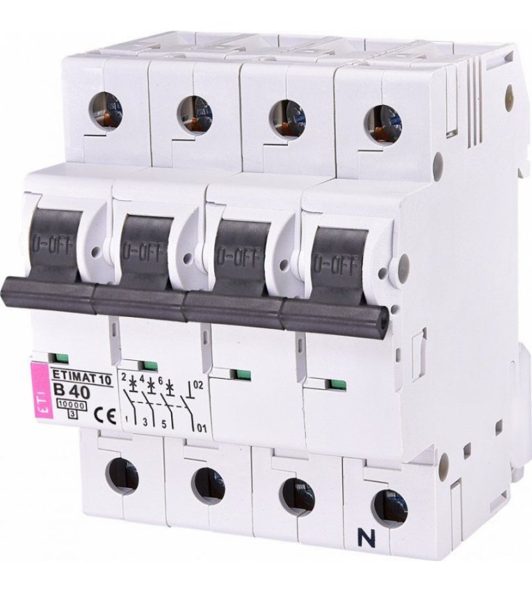 Автоматичний вимикач ETI 002126720 ETIMAT 10 3p+N В 40А (10 kA) - 2126720