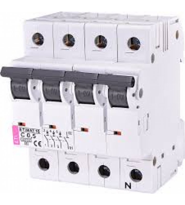 Автоматичний вимикач ETI 002136701 ETIMAT 10 3p+N C 0.5А (10 kA) - 2136701