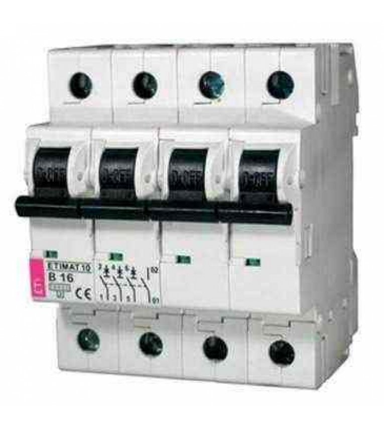 Автоматичний вимикач ETI 002136707 ETIMAT 10 3p+N C 1.6А (10 kA) - 2136707