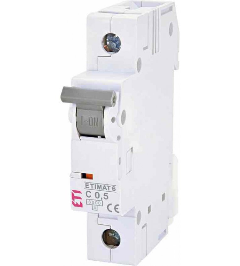 Автоматичний вимикач ETI 002141501 ETIMAT 6 1p C 0.5A (6kA) - 2141501