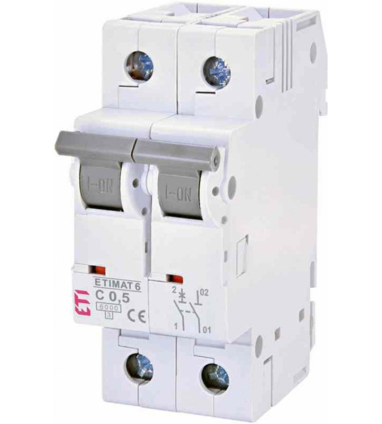 Автоматичний вимикач ETI 002142501 ETIMAT 6 1p+N C 0.5А (6 kA) - 2142501