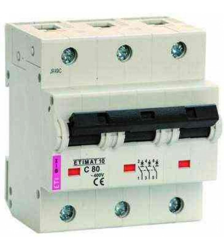 Автоматичний вимикач ETI 002155732 ETIMAT 10 3p D 100А (15 kA) - 2155732