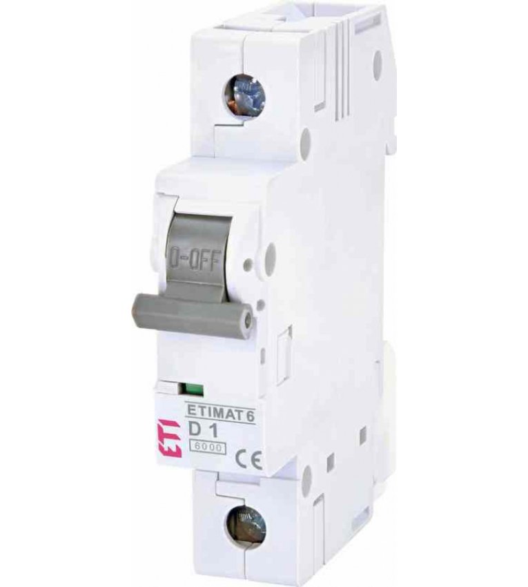 Автоматический выключатель ETI 002161504 ETIMAT 6 1p D 1A (6kA) - 2161504