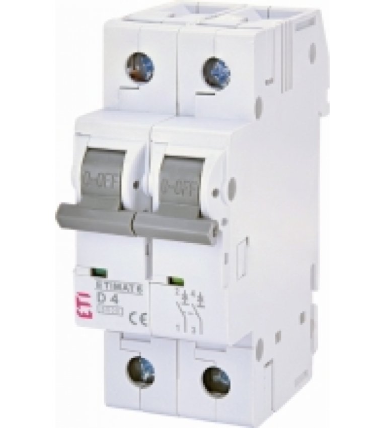 Автоматичний вимикач ETI 002163510 ETIMAT 6 2p D 4A (6kA) - 2163510