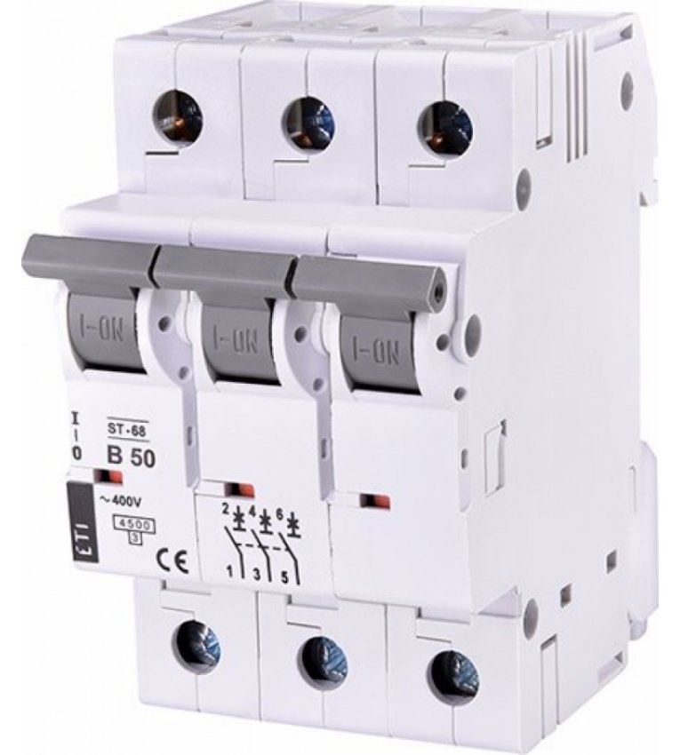 Автоматический выключатель ETI 002171321 ST-68 1p B 50А (4.5 kA) - 2171321