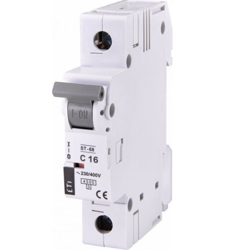 Автоматичний вимикач ETI 002181316 ST-68 1p С 16А (4.5 kA) - 2181316