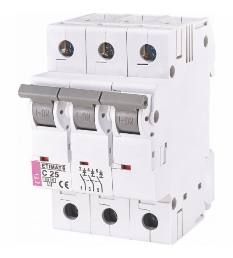 Автоматичний вимикач ETI 002185318 ST-68 3p C 25А (4.5 kA) - 2185318