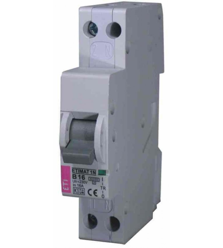 Автоматический выключатель ETI 002191124 ETIMAT 6 1p+N С 16А (6 kA) - 2191124