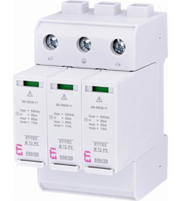Ограничитель перенапряжения ETI 002440515 ETITEC M T2 PV 1100/20 Y (для PV систем) - 2440515