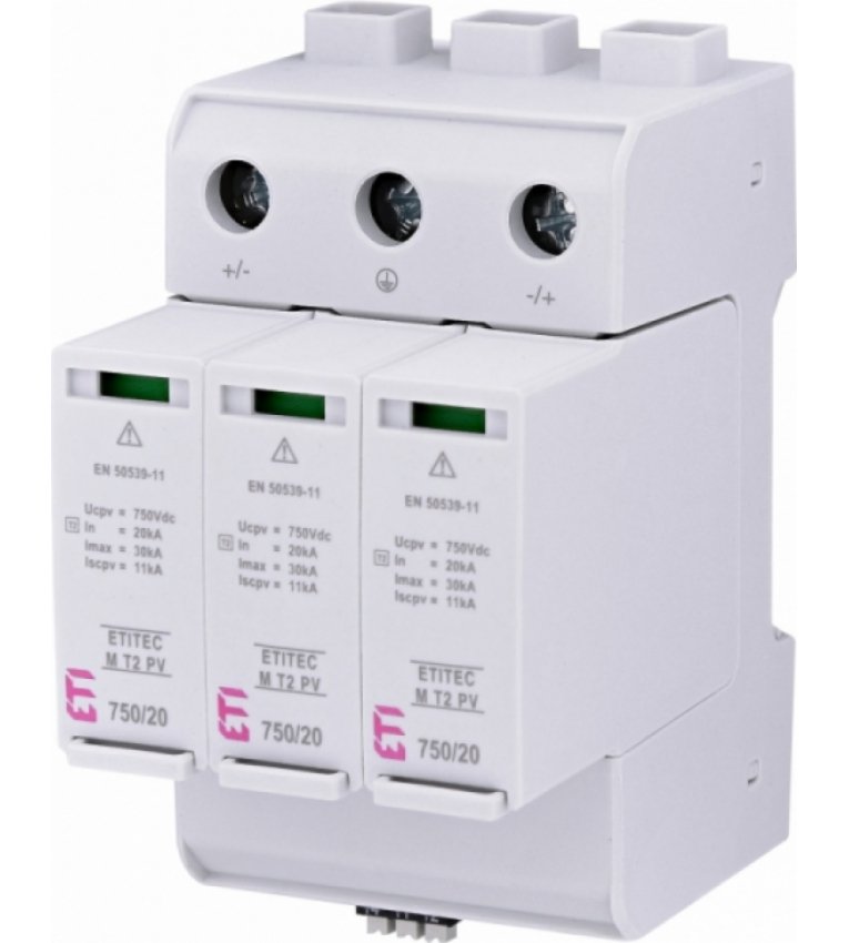 Ограничитель перенапряжения ETI 002440518 ETITEC M T2 PV 1500/20 Y RC (для PV систем) - 2440518