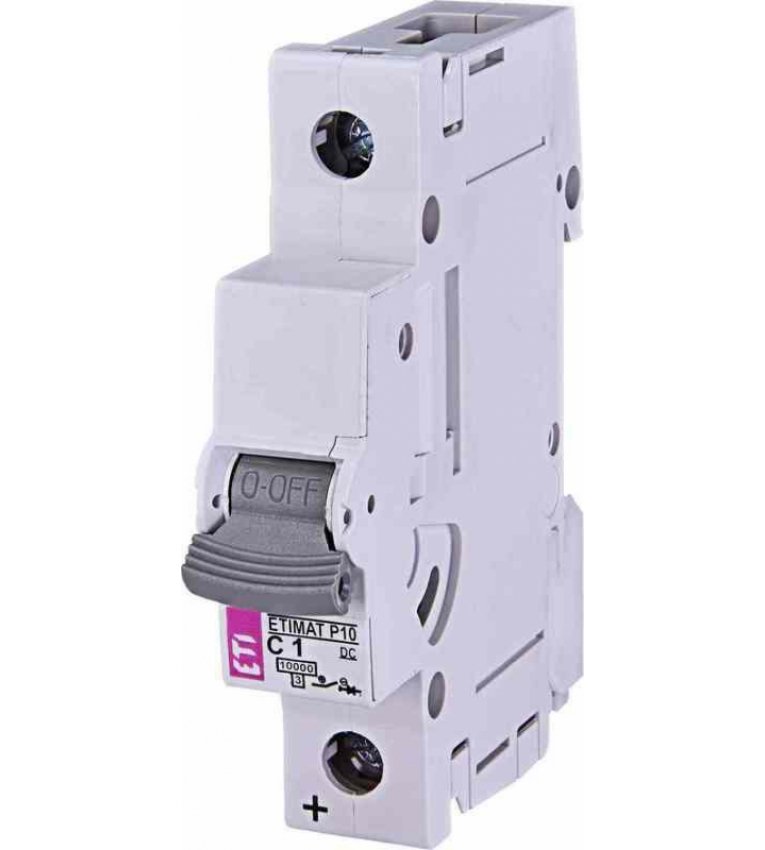 Автоматичний вимикач ETI 260101105 ETIMAT P10 DC 1p C 1A (10kA) - 260101105