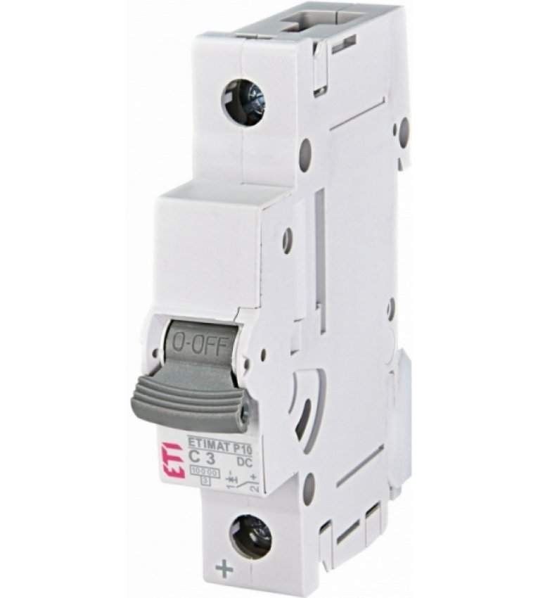 Автоматичний вимикач ETI 260301101 ETIMAT P10 DC 1p C 3A (10kA) - 260301101