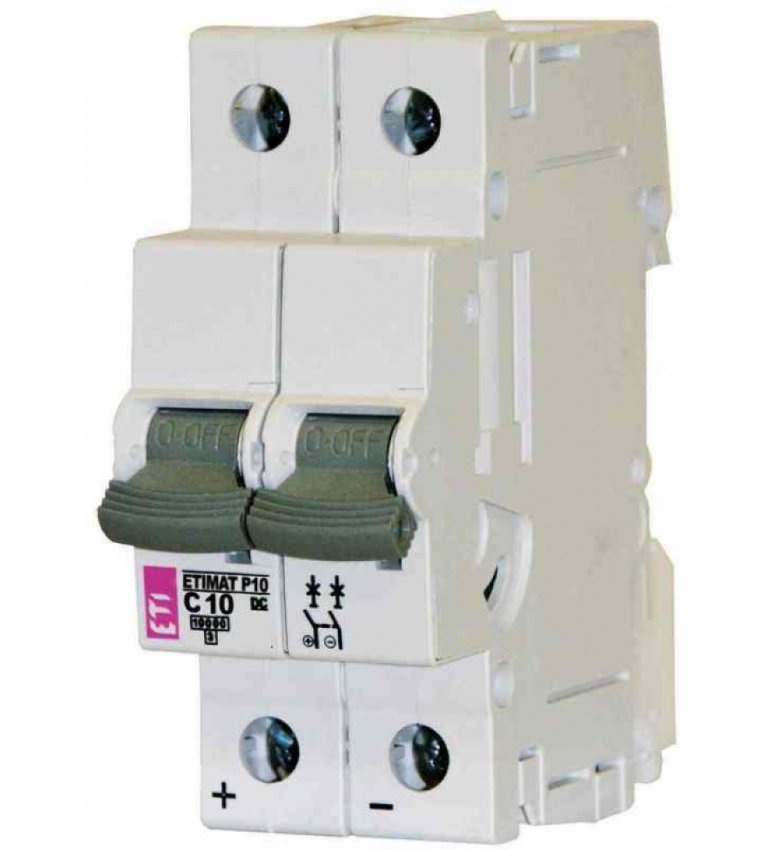 Автоматичний вимикач ETI 261021107 ETIMAT P10 DC 2p C 10A (10kA) - 261021107