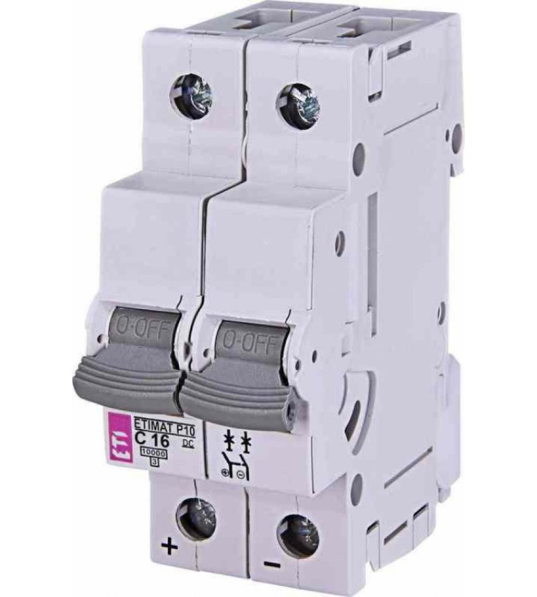 Автоматический выключатель ETI 261621105 ETIMAT P10 DC 2p C 16A (10kA) - 261621105