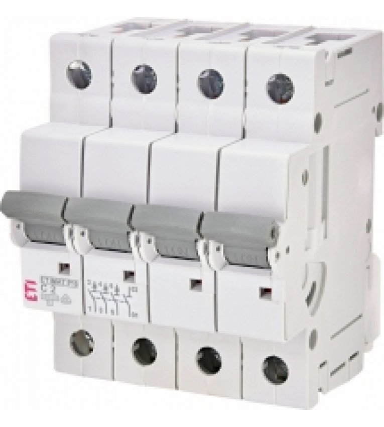 Автоматичний вимикач ETI 270241103 ETIMAT P10 3p+N C 2A (10kA) - 270241103