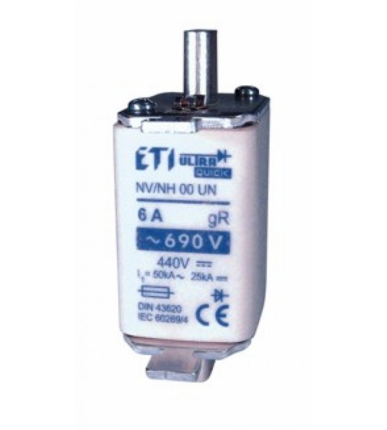 Запобіжник ETI 004331018 M000UQU-N/6A/690V gR (200 kA) - 4331018