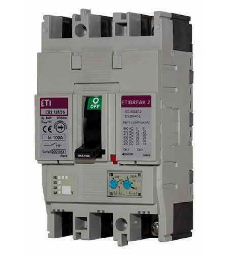 Автоматичний вимикач ETI 004671021 EB2 125/3L 20А 3р (25кА) - 4671021