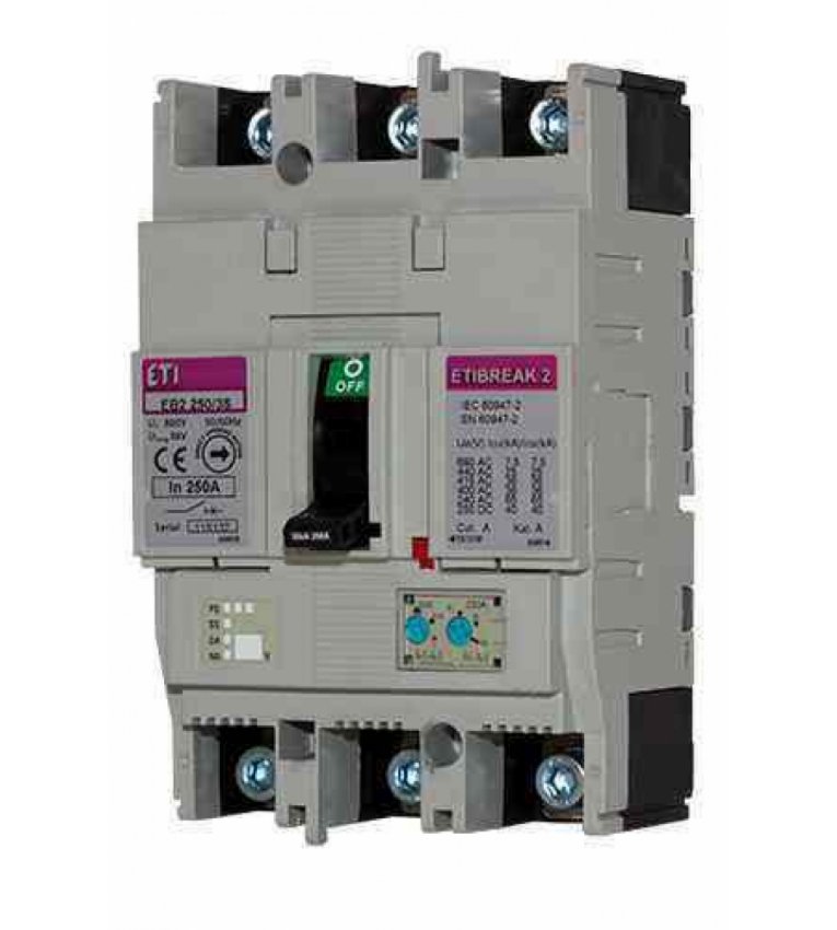 Автоматичний вимикач ETI 004671027 EB2 125/4L 20А 4p (25kA) - 4671027