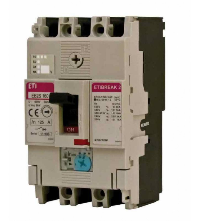 Автоматичний вимикач ETI 004671880 EB2S 160/3LA 40А 3P (16kA регульований) - 4671880