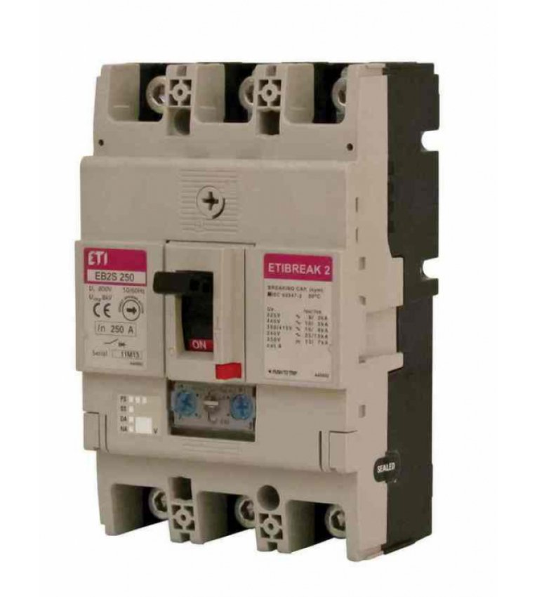 Автоматичний вимикач ETI 004671907 EB2S 250/3SA 200A (25kA (0.63-1)In/(6-13)In) 3P - 4671907
