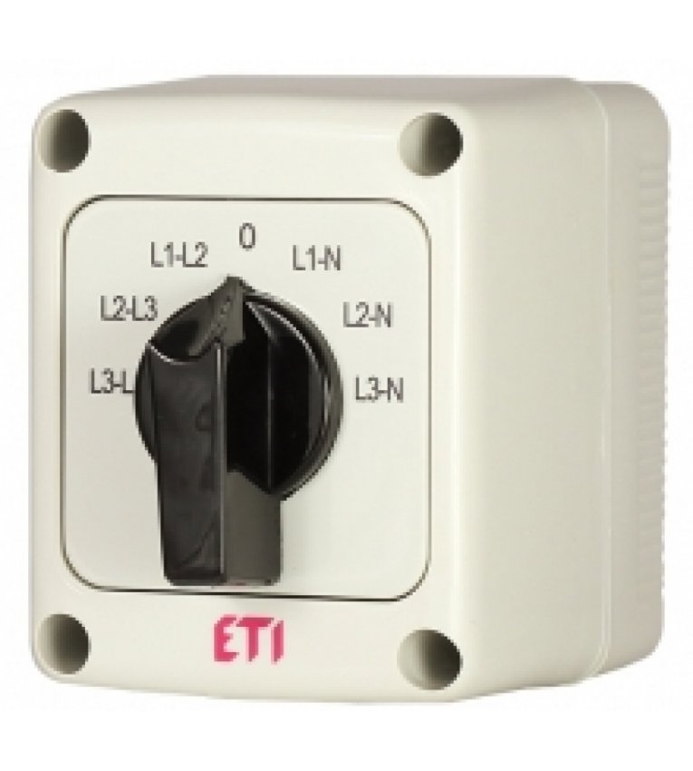 Кулачковий перемикач у корпусі ETI 004773201 CS 16 66 PN (фазної/лінійної напруги IP65 16A) - 4773201